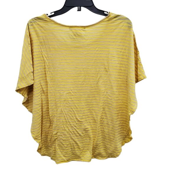 BCBGMaxAzria Women's Yellow & Taupe Stripe Soft Cotton Dolman Top Size S - Picture 5 of 5